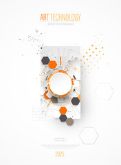 Modern technology design for posters. Page layout. Futuristic ART background. Scientific cover template for presentations.