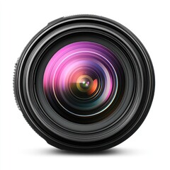 Wide angle camera lens with detailed glass reflections PNG