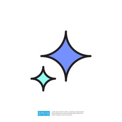 Clean and Disinfect Icon with Sparkling Elements in Blue and Green Colors for Hygiene and Health Awareness