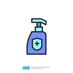 Icon of a Pump Disinfectant Bottle for Clean and Disinfecting Purposes