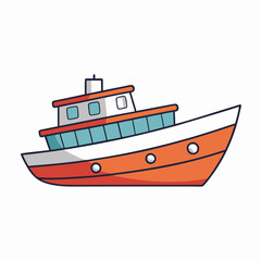 boat on a white background