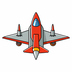 vector illustration of fighter jet