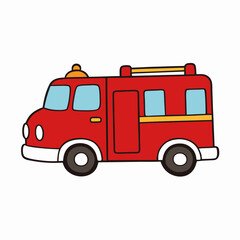 fire truck isolated on white