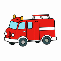 fire truck isolated on white