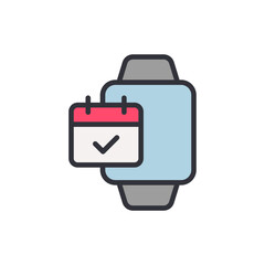 Appointment app colored icons, minimalist vector illustration ,simple transparent graphic element .Isolated on white background