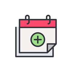 Appointment colored icons, minimalist vector illustration ,simple transparent graphic element .Isolated on white background