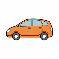 hybrid car on a white background
