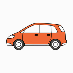 hybrid car on a white background