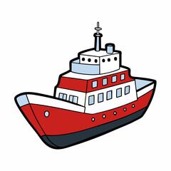 vector illustration of an icebreaker ship