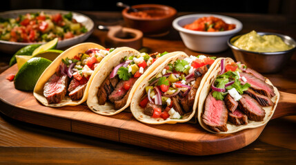 Grilled peel-and-sauce steak served with fresh toppings at a local restaurant during a warm evening gathering