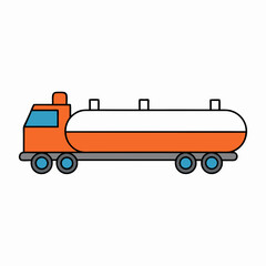 vector illustration of oil tanker