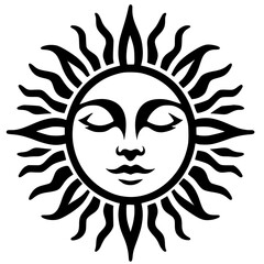 Silhouette of the calm sun