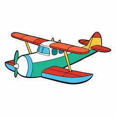 seaplane isolated on white