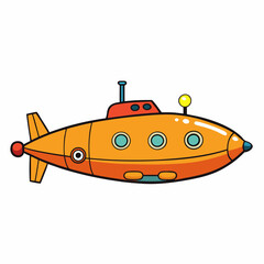 submarine on white background
