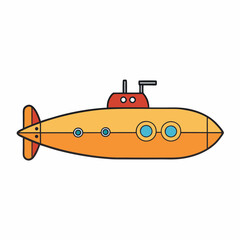 submarine on white background