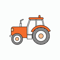 tractor isolated on white