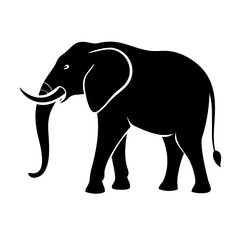 Obraz premium Majestic elephant with prominent tusks, ideal for wildlife conservation and safari themes.