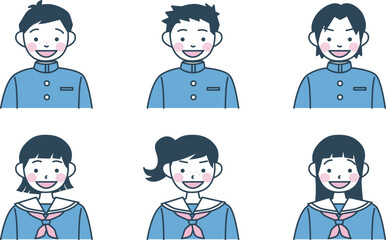学生のイラストセット