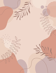 Design banner frame background .Colorful poster background vector illustration.Exotic plants, branches,art print for beauty, fashion and natural products,wellness, wedding and event.