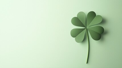 A minimalist event poster featuring a simple shamrock with subtle shadowing and clean modern sans-serif typography. Elegant, fresh, and perfect for St. Patrick&rsquo;s Day promotions.
