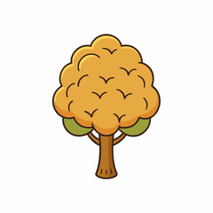 vector illustration of a mockernut hickory tree