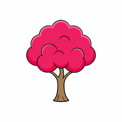vector illustration of a redbud tree