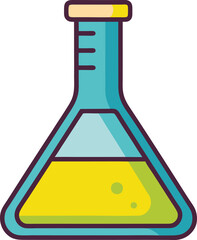 Laboratory Flask Vector Illustration, A vector illustration of a laboratory flask with liquid, perfect for science, chemistry, and research-themed designs.
