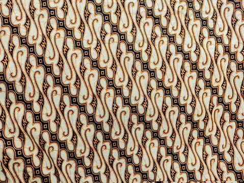Batik cloth background with machete motif. Batik cloth is a world heritage originating from Indonesia