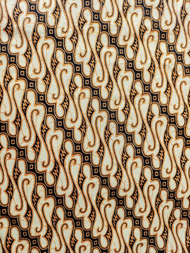 Batik cloth background with machete motif. Batik cloth is a world heritage originating from Indonesia