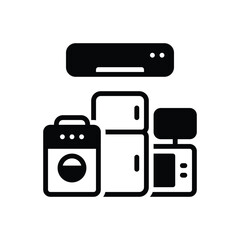 Black solid icon for home appliance