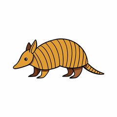 vector illustration of a cartoon armadillo