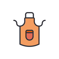 Apron colored icons, minimalist vector illustration ,simple transparent graphic element .Isolated on white background