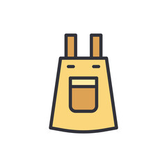 Apron colored icons, minimalist vector illustration ,simple transparent graphic element .Isolated on white background