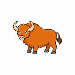 vector illustration of a bison