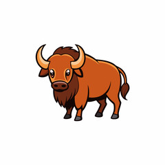 vector illustration of a bison