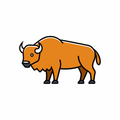 vector illustration of a bison