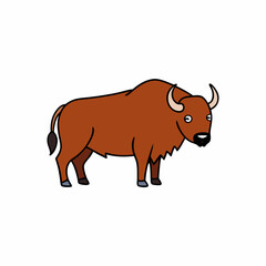 vector illustration of a bison