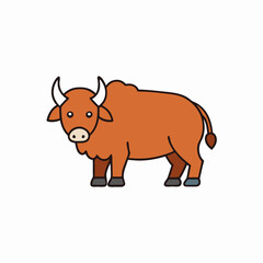 vector illustration of cartoon buffalo