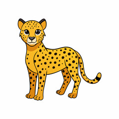 cheetah cartoon isolated on white