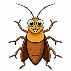 vector illustration of cartoon cockroach