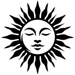 Silhouette of the calm sun