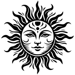 Aesthetic sun silhouette