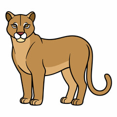cougar cartoon isolated on white