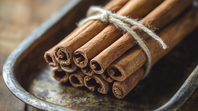 cinnamon sticks on a white background