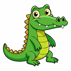vector illustration of cartoon crocodile
