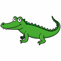 vector illustration of cartoon crocodile
