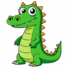 vector illustration of cartoon crocodile