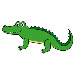 vector illustration of cartoon crocodile