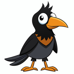 vector illustration of a cartoon crow