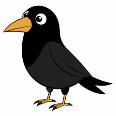 vector illustration of a cartoon crow